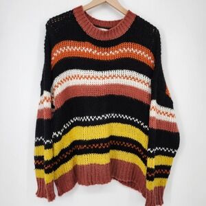 Dreamers Striped Sweater Womens Medium Indie‎ Folk cottage Forest Fairy Grunge